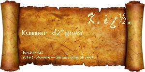 Kummer Ágnes névjegykártya
