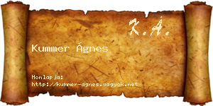 Kummer Ágnes névjegykártya